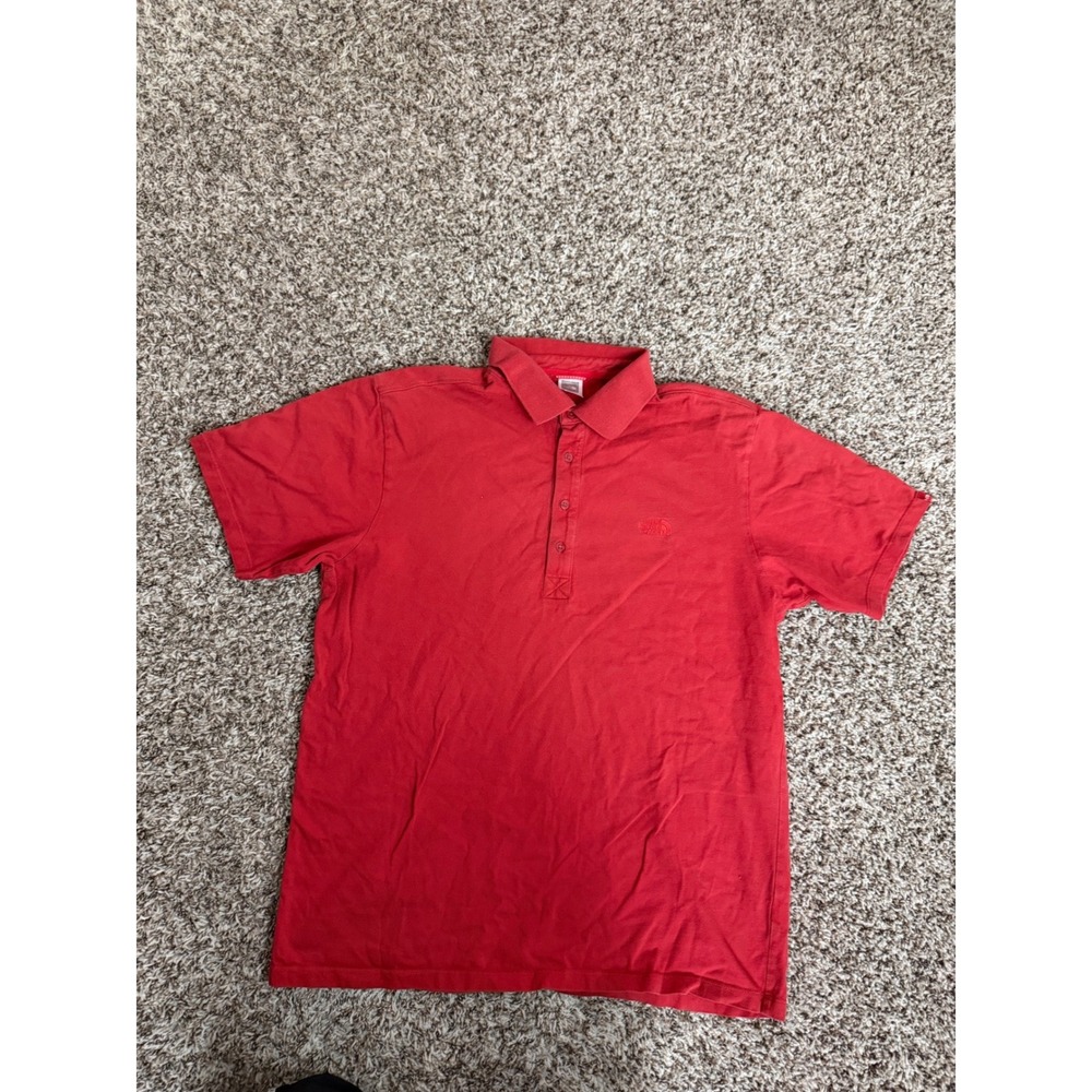 The North Face Mens Red Short Sleeve Polo Shirt Size L‎
